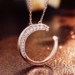 *Round Cut Pendant Necklace Initial C Charm (Pendant Only) - Image 4
