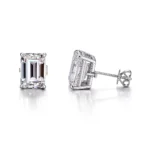 *Convertible Emerald and Pink Pear Cut Moissanite Drop Earrings - Image 5