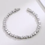 *Mix-Shaped Moissanite Bracelet Multi-Cut Geometric Tennis Style - Image 3