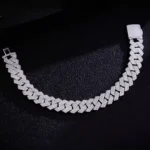 Special Offer:15MM Full-Pavé Moissanite Cuba Necklace/Bracelet with High-Impact Brilliance - Image 9