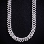 10MM Wide Double Row Moissanite Silver Cuban Chain