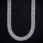 Special Offer: 10MM Wide Double Row Moissanite Silver Cuba Chain - Image 2
