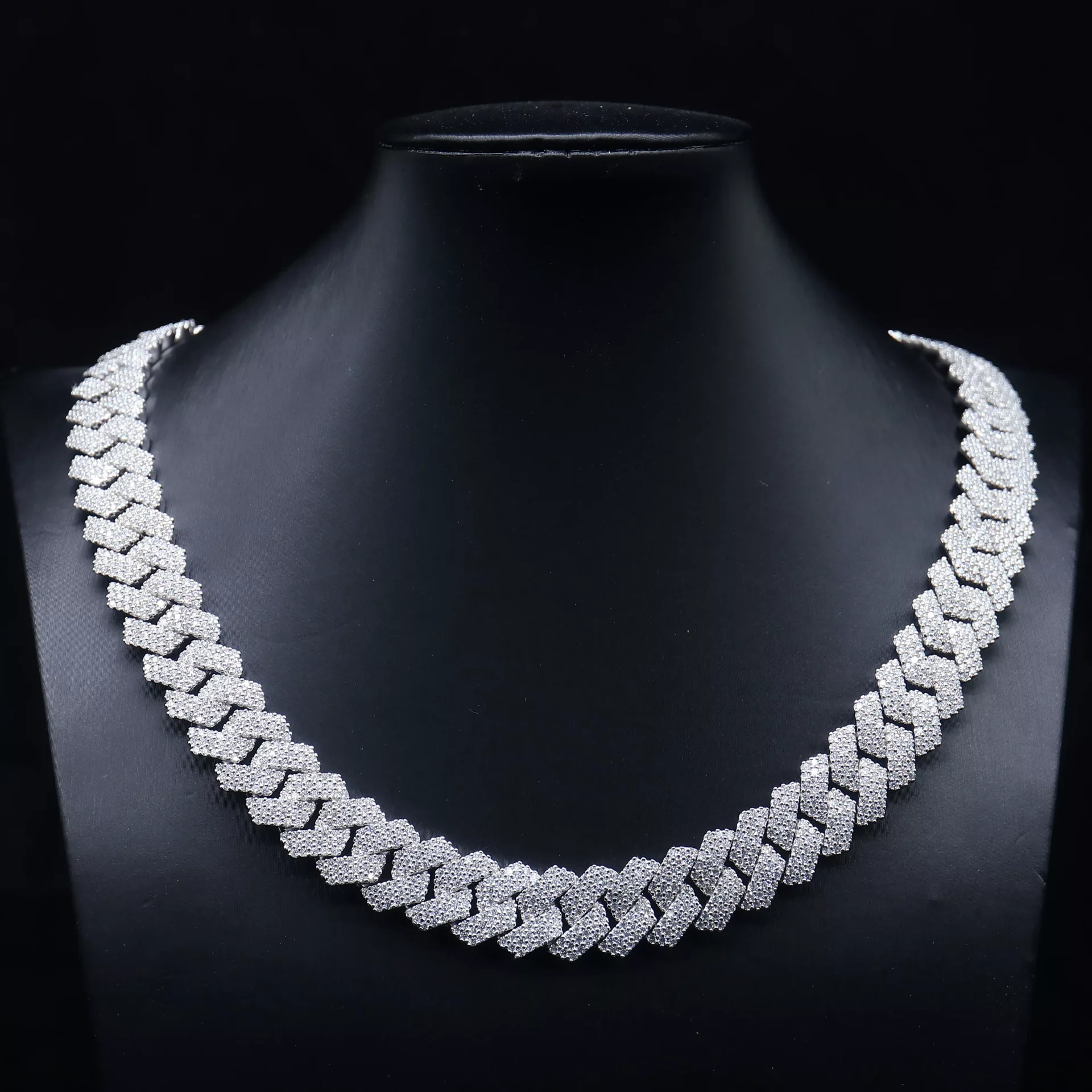 IMG_4957-scaled-1 Special Offer:15MM Full-Pavé Moissanite Cuba Necklace/Bracelet with High-Impact Brilliance - Image 1