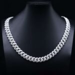 Special Offer: 10MM Wide Double Row Moissanite Silver Cuban Chain (Beveled Edge)