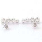 *tunning White Gold Round Cut Moissanite Stud Earrings - Image 2