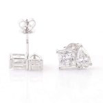 Pear Princess Moissanite Stud Earrings