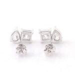Pear Princess Moissanite Stud Earrings