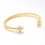 *3MM-8pcs Open Quatrefoil Bujukan Bead Cuff Bracelet - Image 2