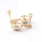* 5*5MM Cushion Cut Sapphire Halo Earrings - Image 4