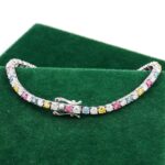 *7 inches Elegant Multicolor Moissanite Tennis Bracelet - Image 7