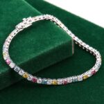 *7 inches Elegant Multicolor Moissanite Tennis Bracelet - Image 8
