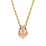 18K Yellow Gold Snake Head Pendant with Diamond Scales & Ruby Eyes​(Pendant Only) - Image 2