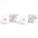 *Dazzling Marquise Moissanite Cluster Earrings with Suspended Freshwater Pearls - Image 2