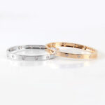 *3mm moissanite Flat bangle Minimalist Bracelet Gold and silver available - Image 6