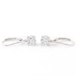 *Fabulous White Gold Round Cut Moissanite Drop Earrings