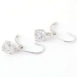 *Fabulous White Gold Round Cut Moissanite Drop Earrings - Image 3