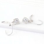 *Fabulous White Gold Round Cut Moissanite Drop Earrings - Image 5