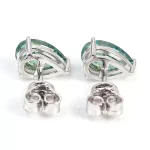 Elegant Pear Cut Green Moissanite Solitaire Stud Earrings with Prong Setting
