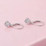 *Fabulous White Gold Round Cut Moissanite Drop Earrings - Image 6