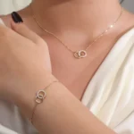 *Round Cut Moissanite Pendant Necklace Interlocking Circle Charm Only(pendant only) - Image 4