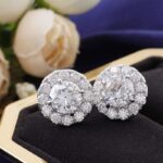 *Breathtaking VVS Moissanite Round Cut Halo Stud Earrings - Image 6