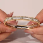 Dual-Tone Emerald Bracelet | Round-Cut Emeralds in 18K Yellow & White Gold​ - Image 2