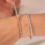 Eternal Radiance Tennis Bracelet | 2.5ctw Round-Cut Lab Diamond Bracelet in 18K Yellow Gold - Image 3