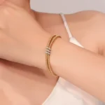 Warm-Tone Radiance Bracelet | 18K Yellow Gold Bracelet with Round-Cut Diamonds - Image 3