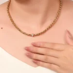 Cuba Link Luxe Necklace | 18K Yellow Gold Diamond Cuban Chain with Prism Barrel Pendant​ - Image 4