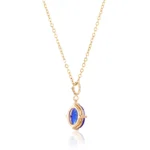 Oval Cut Blue Lab Gemstone Solitaire Charm (Pendant Only) - Image 2