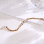 Golden Diamond Bracelet | 18K Yellow Gold Coiled Chain with Diamond Frame​ - Image 6