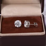 Diva 6ctw Moissanite/Lab diamond Stud Earrings - Image 4