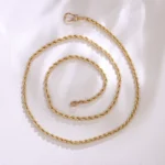 Helix Gold Essence Necklace | 18K Yellow Gold Rope Chain with Diamond Accent Clasp​ - Image 6
