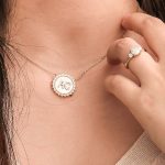 16-Inch customizable pendant Necklace with Moissanite and White Shell