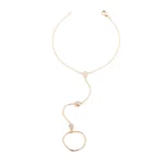 Elegant Pear Cut Lab Diamond Slave Bracelet with Delicate Chain - Image 2