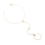 Elegant Pear Cut Lab Diamond Slave Bracelet with Delicate Chain - Image 3