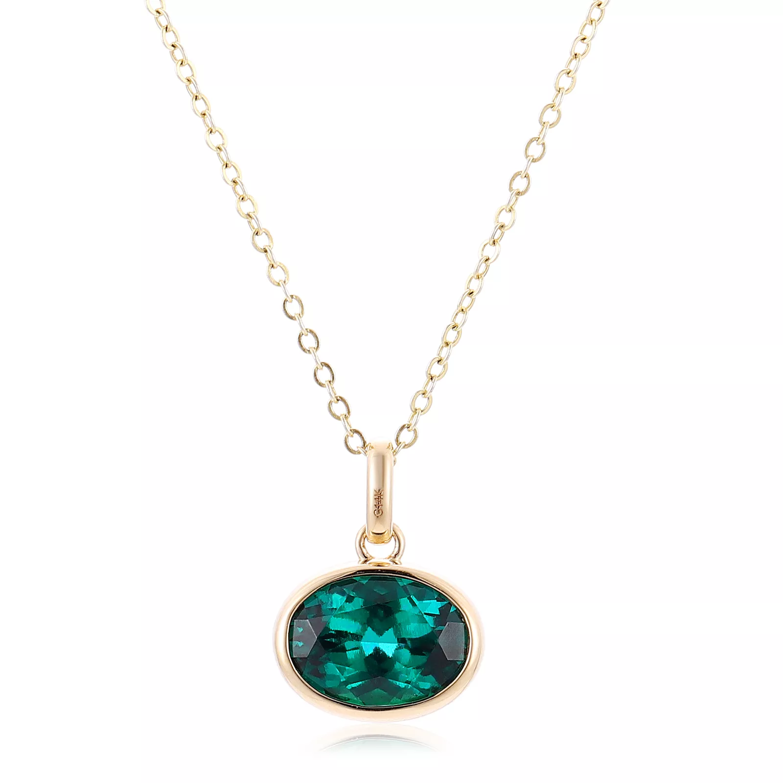 IMG_6513 4CT Classic Oval Cut Lab Emerald Pendant Necklace Design(pendant only) - Image 1
