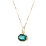 3CT Classic Oval Cut Lab Emerald Pendant Necklace Design