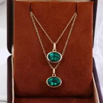 3CT Classic Oval Cut Lab Emerald Pendant Necklace Design