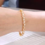 *Pear Cut Moissanite Tennis Bracelet Classic Teardrop Strand Style - Image 4
