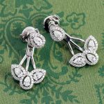 Gorgeous White Gold Moissanite Pear Cut Floral Drop Earrings