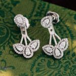 Gorgeous White Gold Moissanite Pear Cut Floral Drop Earrings