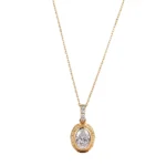 Vintage Oval Pendant | Oval-Cut Lab Diamond in 18K Yellow Gold (Pendant Only)​