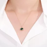 3CT Classic Oval Cut Lab Emerald Pendant Necklace Design