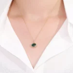 4CT Classic Oval Cut Lab Emerald Pendant Necklace Design(pendant only) - Image 4