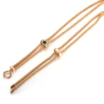 Golden Emerald Necklace | 18K Yellow Gold Chain with Oval Emerald & Round Diamond Accents - Image 2