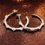 *Charming Yellow Gold Moissanite Hoop Earrings - Image 6