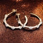 Charming Yellow Gold Moissanite Hoop Earrings