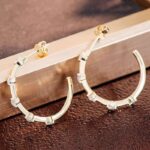 *Charming Yellow Gold Moissanite Hoop Earrings - Image 4