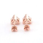 *Gorgeous Rose Gold Triangle Cut Moissanite Stud Earrings - Image 2